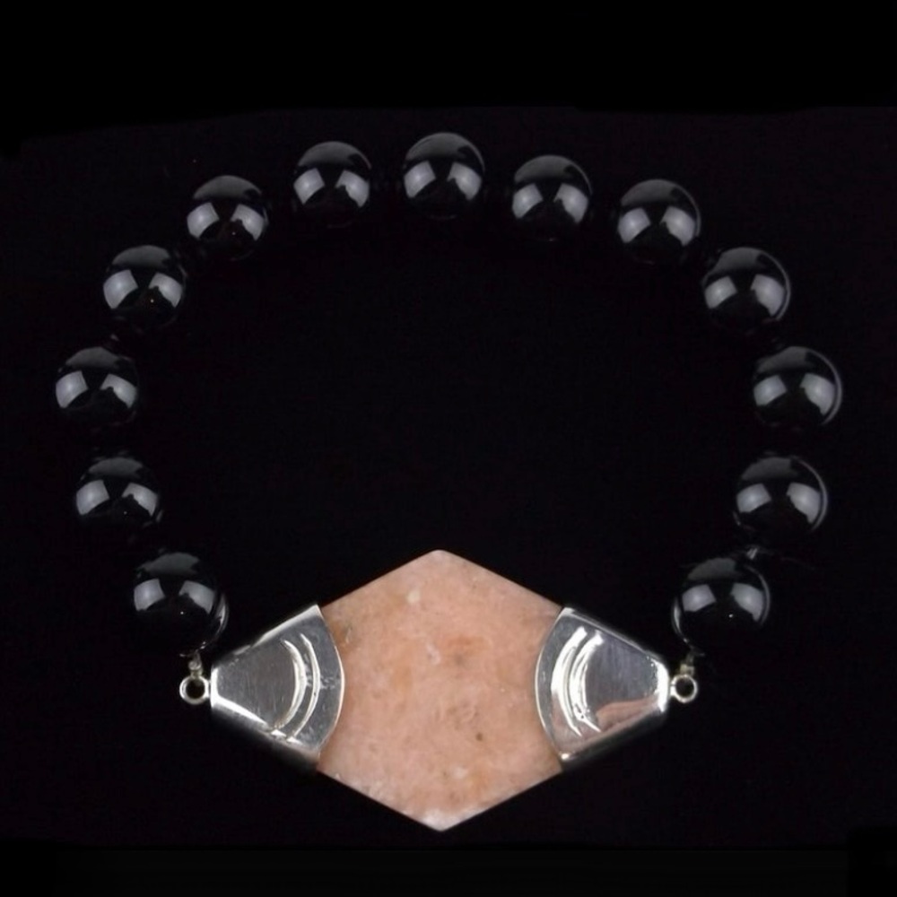 New Big Boxed‎ Desert Rose Sterling Silver Rhodochrosite Bracelet